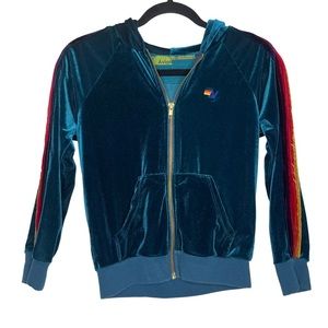 Aviator Nation Girls Velour Zip Sweatshirt Hoodie Size 12